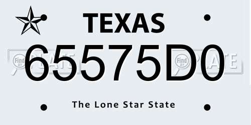 65575D0 Texas License Plate