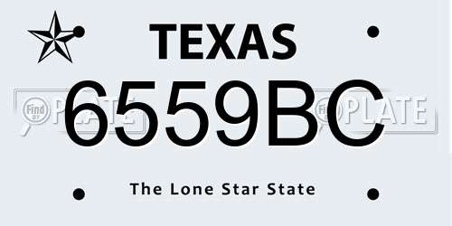 6559BC Texas License Plate