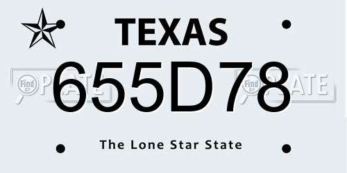 655D78 Texas License Plate