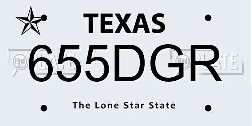 655DGR Texas License Plate