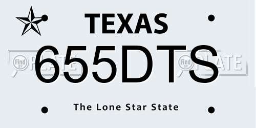 655DTS Texas License Plate