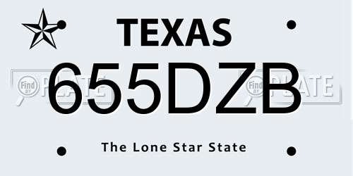 655DZB Texas License Plate