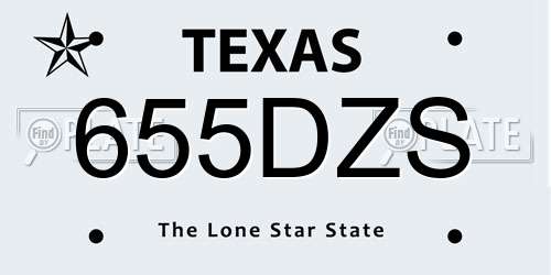 655DZS Texas License Plate