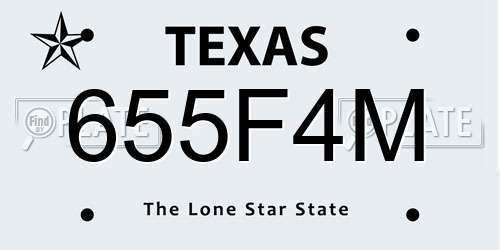 655F4M Texas License Plate