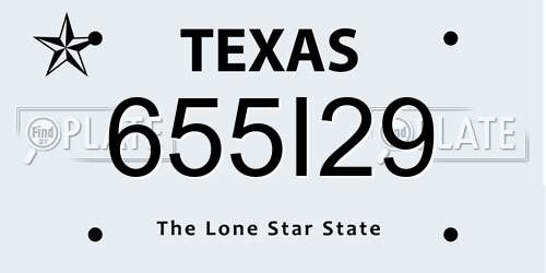 655I29 Texas License Plate