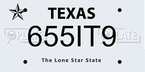 655IT9 Texas License Plate