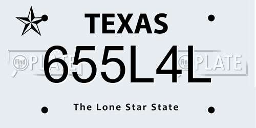 655L4L Texas License Plate
