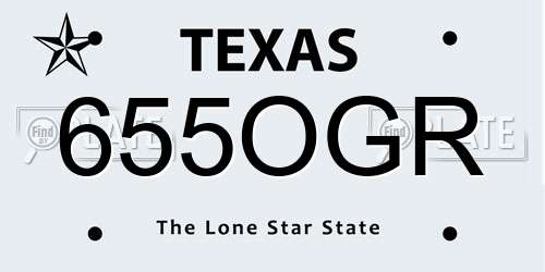 655OGR Texas License Plate