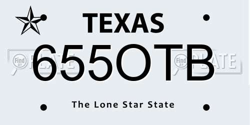 655OTB Texas License Plate