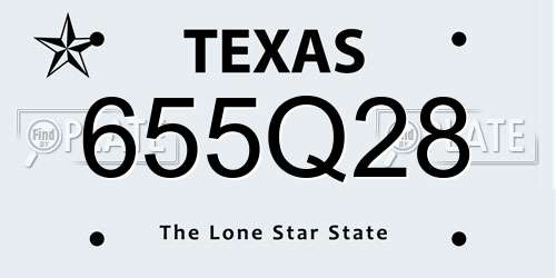 655Q28 Texas License Plate