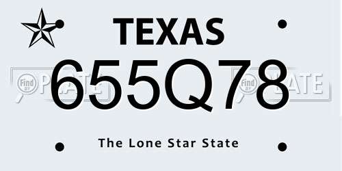 655Q78 Texas License Plate