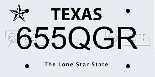 655QGR Texas License Plate