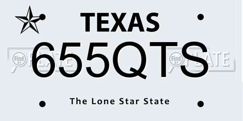 655QTS Texas License Plate