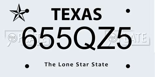 655QZ5 Texas License Plate