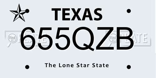 655QZB Texas License Plate