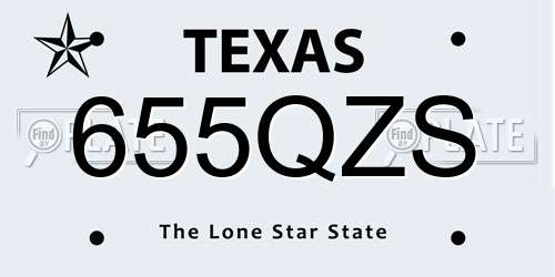 655QZS Texas License Plate