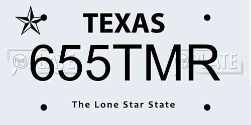 655TMR Texas License Plate