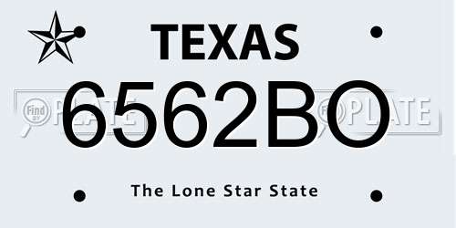 6562BO Texas License Plate