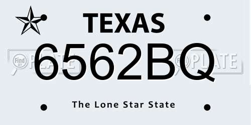 6562BQ Texas License Plate