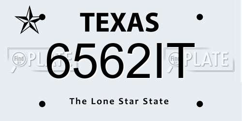 6562IT Texas License Plate