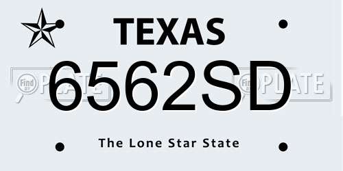 6562SD Texas License Plate