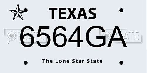6564GA Texas License Plate