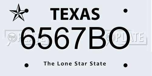 6567BO Texas License Plate