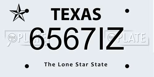 6567IZ Texas License Plate