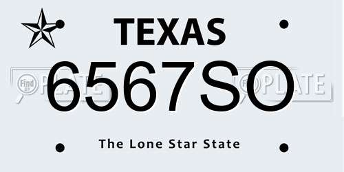 6567SO Texas License Plate