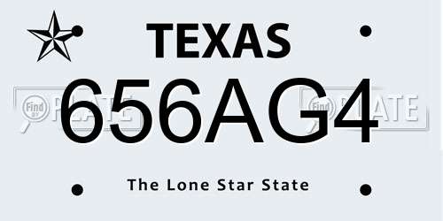 656AG4 Texas License Plate