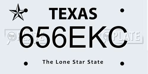 656EKC Texas License Plate
