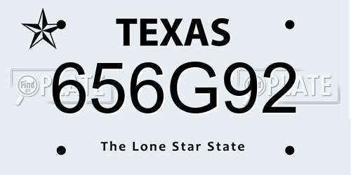 656G92 Texas License Plate