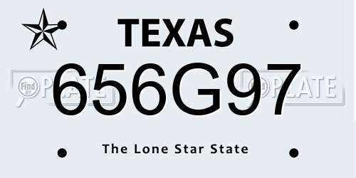 656G97 Texas License Plate