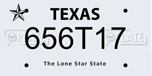 656T17 Texas License Plate