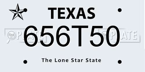 656T50 Texas License Plate