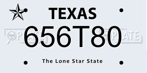656T80 Texas License Plate