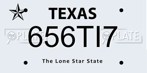 656TI7 Texas License Plate