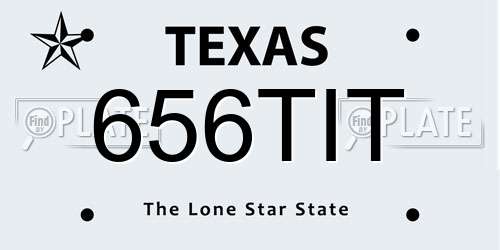 656TIT Texas License Plate