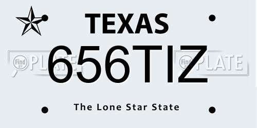 656TIZ Texas License Plate