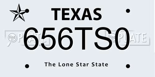 656TS0 Texas License Plate
