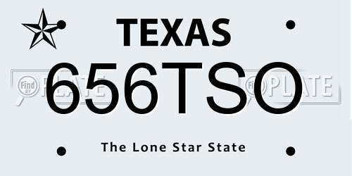 656TSO Texas License Plate
