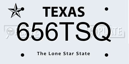 656TSQ Texas License Plate