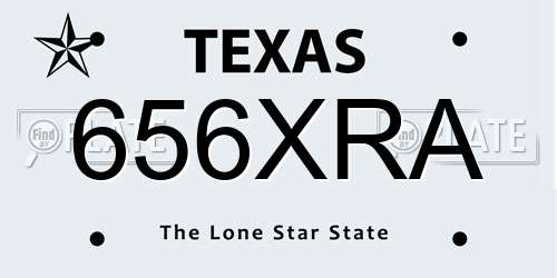656XRA Texas License Plate