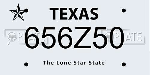 656Z50 Texas License Plate