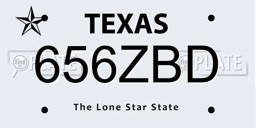656ZBD Texas License Plate