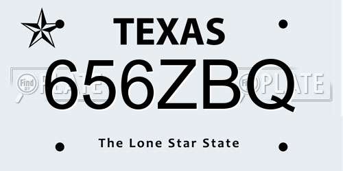 656ZBQ Texas License Plate