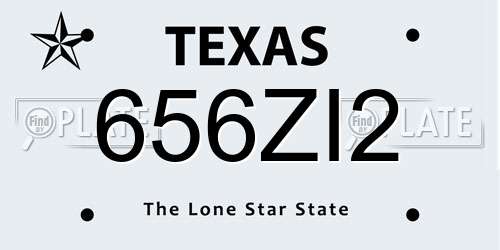 656ZI2 Texas License Plate