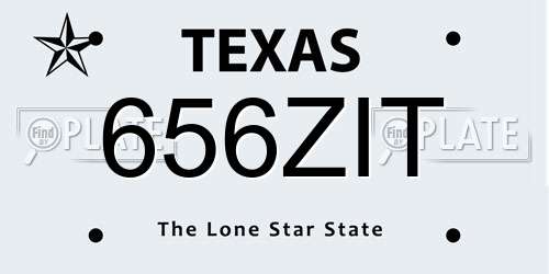 656ZIT Texas License Plate