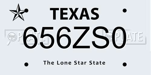 656ZS0 Texas License Plate