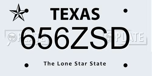 656ZSD Texas License Plate
